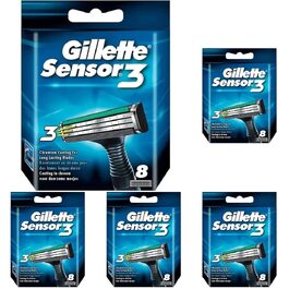 Смінні леза для чоловічих бритв Gillette Sensor Excel, 10 оригінальних касет