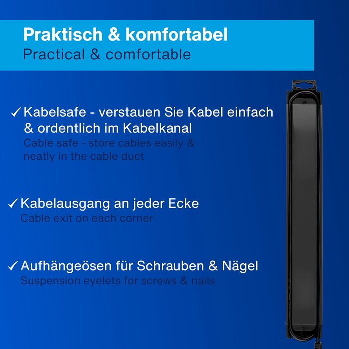 Мережевий фільтр REV SupraGuard 6-фазний з вимикачем, 2.5м, захист від перенапруги, чорний