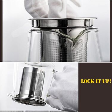 Скляний чайник із ситом із нержавіючої сталі для заварювання чаю, 750 мл