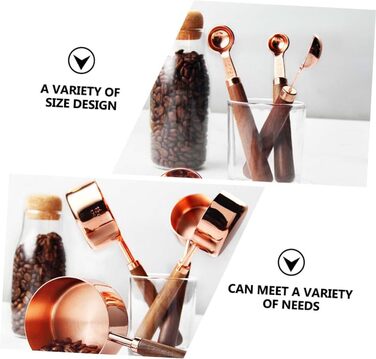 Measuring Cup Set 250 ml, 125 ml, 80 ml, 60 ml, Measuring Spoons for Baking, Rose Gold Stainless Steel for Home Use