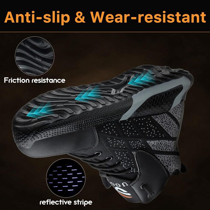 Зручні захисні черевики для чоловіків та жінок. Легкі робочі черевики з металевим підноском, спортивного стилю, антиковзаюча підошва, дихаючі, розміри 37-46 EU, зелені (43 EU, чорні)