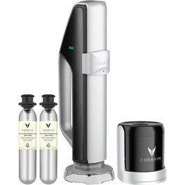 Coravin Sparkling Wine Preservation System - Preserve Sparkling Wine for 4 Weeks - Sparkling Wine Saver - with pure sparkling wine CO2 gas capsules - for Champagne and other sparkling wines