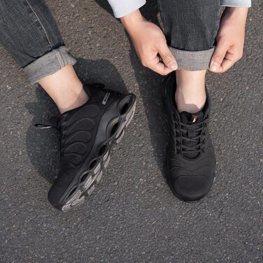 Черевики робочі з металевим підноском LARNMERN для чоловіків та жінок. Легкі, комфортні, кольорові, розмір 42.5 EU, чорний.