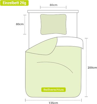 Комплект постільної білизни Lekesky 135x200 (4 шт.) - сірий, квітковий принт, поліестер мікрофібра, з блискавкою