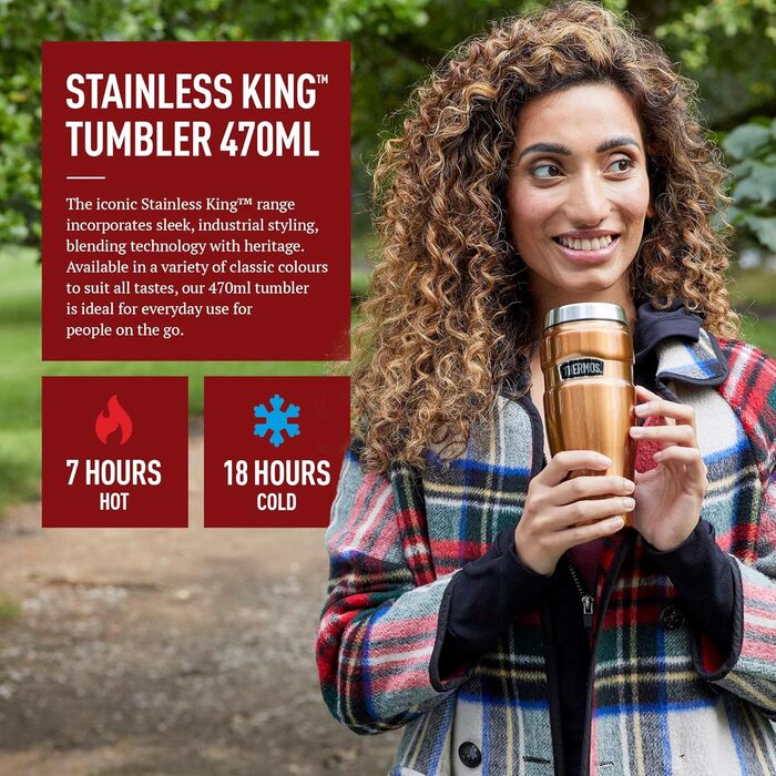 Термос King Reise-Thermobecher: термокружка з нержавіючої сталі, 470 мл, червоний (Cranberry Red)