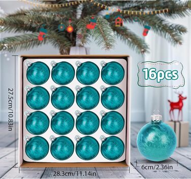 Скляні кулі для прикраси ялинки Hengsong, 24 шт., чорні та золоті, 6 см