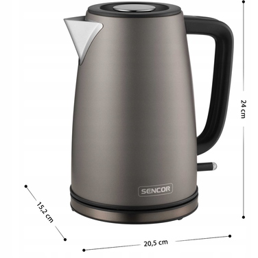 Електричний чайник Sencor SWK1788BK, 1,7 л, 2200 Вт, елегантний стиль, чорний