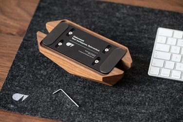 Oakwood Adjustable Wooden Laptop Stand - Desk Dock for MacBook Pro, MacBook Air, iPad - Walnut & Oak Wood, Handmade