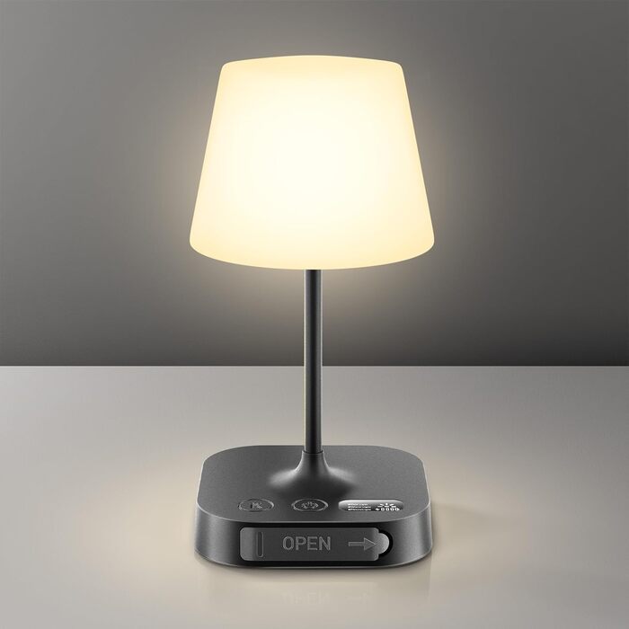 LED лампа настільна акумуляторна Anordsem бездротова: торшери з сенсорним керуванням та USB A+C - маленька настільна лампа для дитячої кімнати, нічник, подарунок, чорний