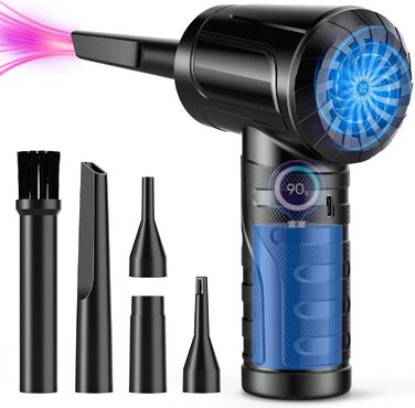 Електричний пилосос для клавіатури Staubgebläse, 3 швидкості, 91000 об/хв, акумулятор 7600mAh, USB зарядка, щітка для чищення, для ПК, ноутбука, авто, дивану, офісної техніки