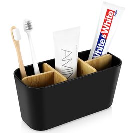 Підставка для зубних щіток з дерев'яними перегородками, електрична, для зубних щіток та 5 слотів, універсальна, для ванної кімнати