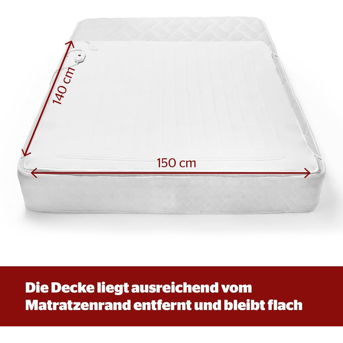 Електрична ковдра Silentnight Comfort Control 140x150 см з 3 рівнями нагріву | Тепла підстилка для ліжка, швидко нагрівається, пральна машина, машинне прання | Підстилка для ліжка, грілка