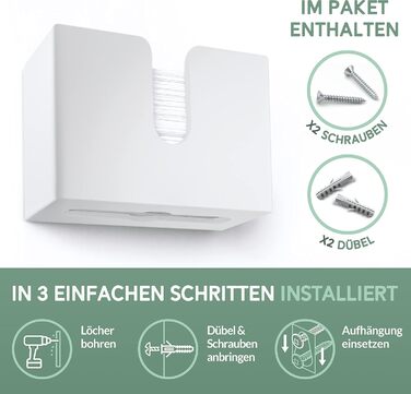 Nature Supplies Wooden Paper Towel Dispenser - Paper Towel Holder with Wall Mount or Tabletop Use, for C-, Z- or Interfold Paper Towels (Bianco, Top)