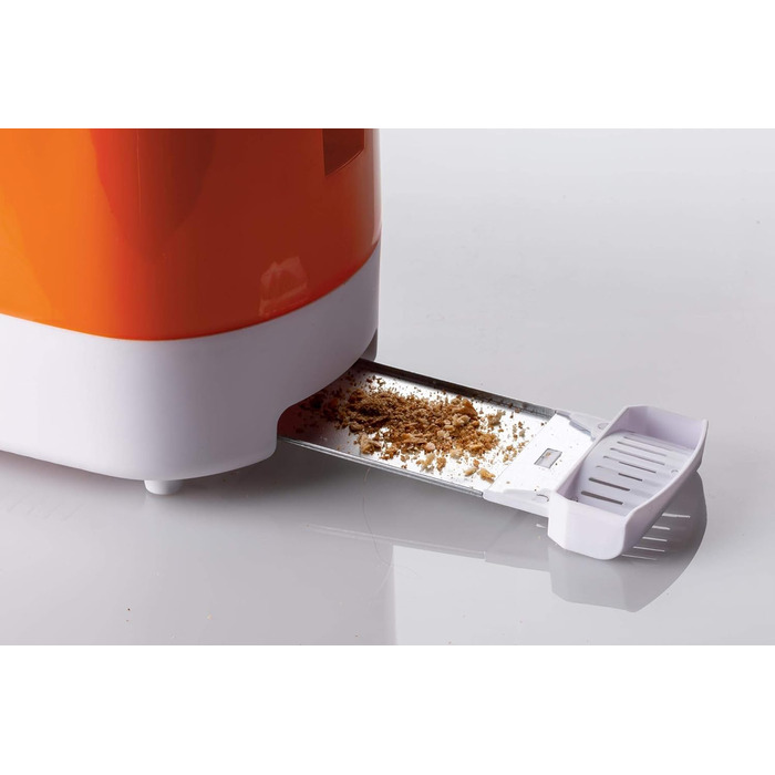 Тостер Ariete 159 Toastime з 2-ма слотами, з щипцями, функціями розморожування та підігріву, 700 Вт, нержавіюча сталь, білий/помаранчевий