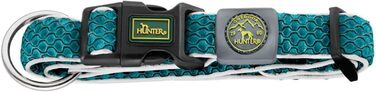 Нашийник для собак HUNTER HILO VARIO PLUS, турквіс, розмір L-XL, дихаючий, світловідбиваючий