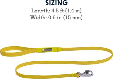 RUFFWEAR Dog Leash Hi & Light, Strong Leash with Integrated Storage Pocket and Secure Crux-Clip Closure, Compactly Folds Down to Pocket Size, (Lichen Green)