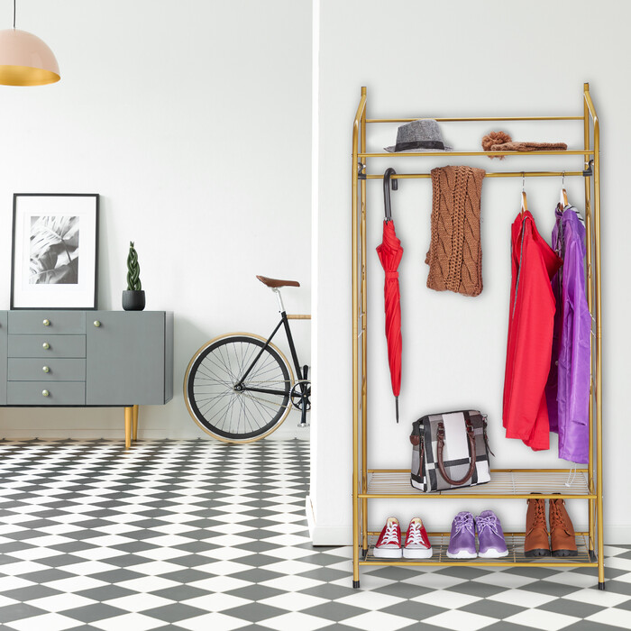 Relaxdays Clothes Rack with 3 Shelves