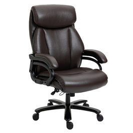 Vinsetto Ergonomic Executive Office Chair with Rocking Function, Leather Chair Brown, Adjustable Height, Weight Capacity up to 180 kg