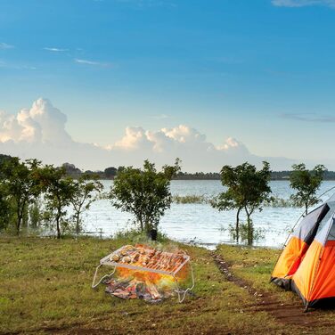 Кемпінговий гриль CAMPMAX з нержавіючої сталі 304, складаний, важкий, з сумкою для перенесення