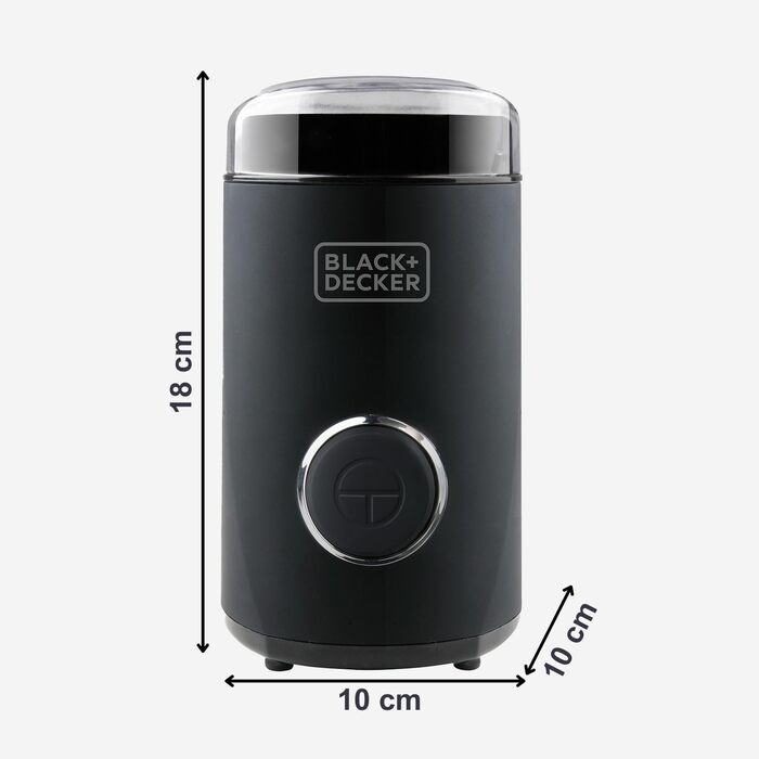 Кавомолка Black+Decker BXCG150E, 150 Вт, пластик, чорна