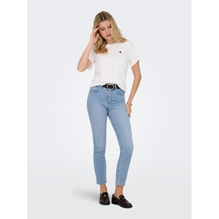 Жіночі джинси прямого крою ONLY ONLEMILY Hohe Taille, світло-синій денім, 26W 34L