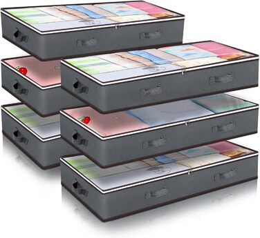 Комод-органайзер під ліжко Budding Joy (6 шт, сірий) - 90л, з кришкою