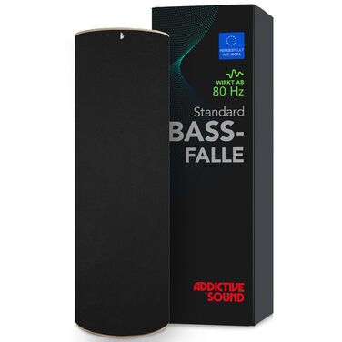 Бас-пастка Addictive Sound Bassfalle Rund Standard — акустична панель для поглинання низьких частот (80-210 Гц), студійна якість, чорна, 98 см