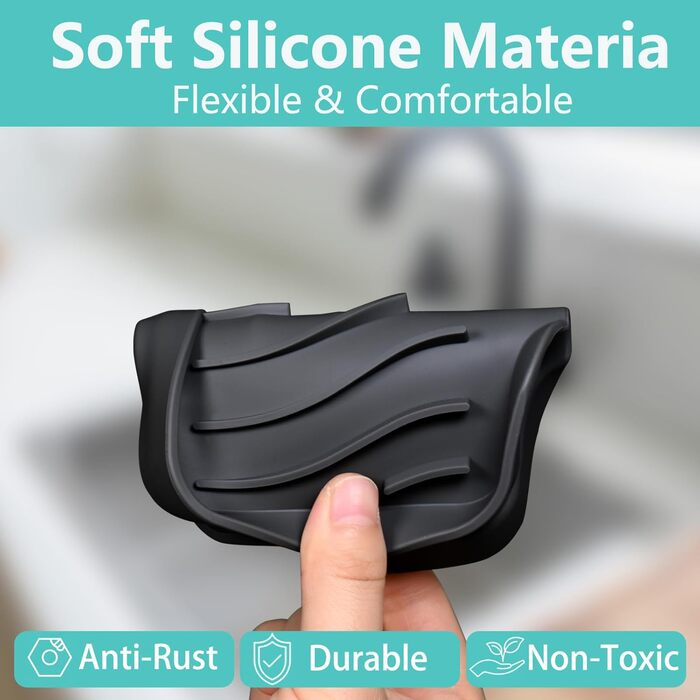 2 шт. Силіконові мильниці з отвором для стоку, для душу, ванни, умивальника, у ванну кімнату та кухню (білий, чорний)