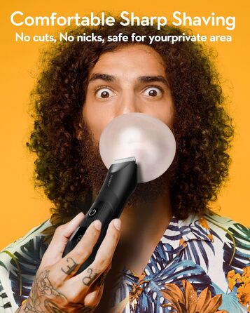 Електричний чоловічий триммер для тіла Kibiy з LED-дисплеєм, IPX7, олія для лез