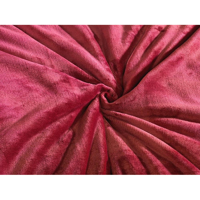 Комплект постільної білизни DreamHome Winter Wende з плюшем, 135x200, Nicky-Teddy, Cashmere Touch, кораловий фліс, колір: бордово-рожевий