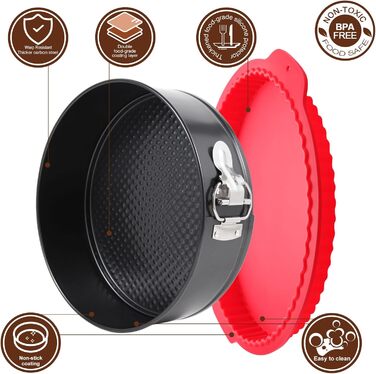 Набір форм для випічки Fensiden Premium Springform – 10.2, 17.8, 22.9, 25.4 см, 10, 7, 9, 10 дюймів