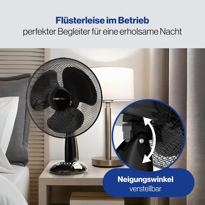 Вентилятор Clatronic VL 3602: тихий, з функцією гойдання, Ø 30 см, 40W, для дому та офісу
