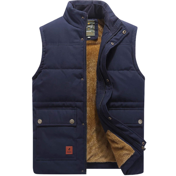 Чоловіча жилетка VtuAOL, тепла флісова жилетка для зими, Outdoor, XL, блакитна