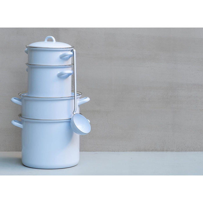 Riess, 0297-006, Weitling 32, CLASSIC - BUNT/PASTELL, Color Blue, Diameter 32 cm, Height 13.3 cm, Capacity 6 liters, Enamel, Bowl with 2 handles