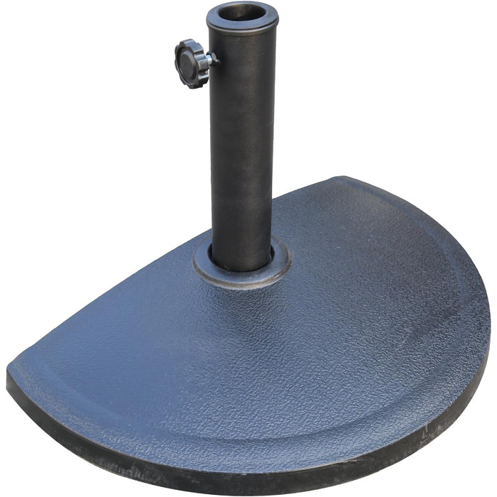 Angel Living 9kg Half Round Umbrella Stand, Black, Made of Poly-Resin and Steel
