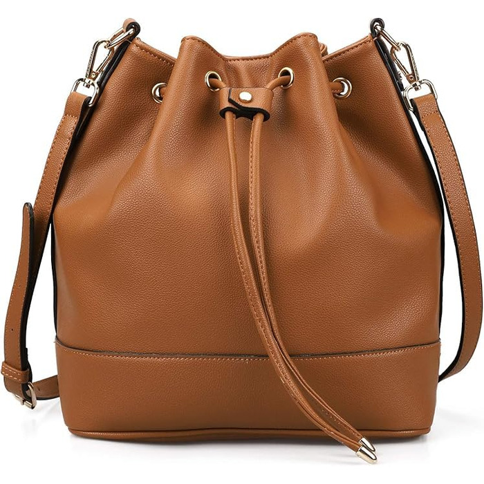 Сумка жіноча AFKOMST через плече, велика м'яка сумка-шопер з двома ременями (коричнева)