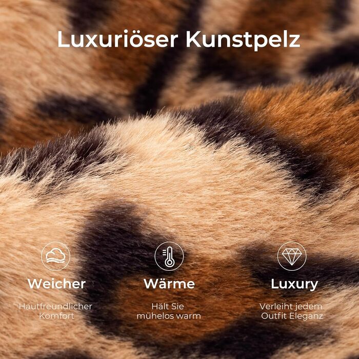 Жіночі плюшеві домашні тапочки Snug Leaves з штучним хутром та Memory Foam, 40/41 EU, Geparden, Колір: Коричневий