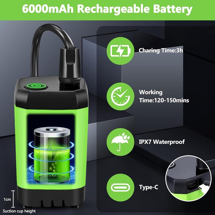 Портативний душ для кемпінгу Campingdusche 6000mAh з насосом та індикатором температури - набір для душу на відкритому повітрі для саду, авто, пляжу, тварин
