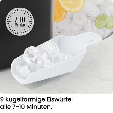 Chefman Iceman Dual-Size Ice Maker - Portable Ice Machine with Self-Cleaning Function, Makes 9 Cubes in 7 Minutes, 10kg/24h Capacity, Includes Scoop
