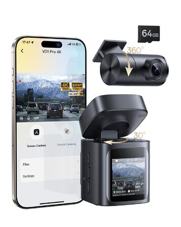 Автомобільний відеореєстратор Baseus VD1 Pro 4K/1080P з передньою та задньою камерами