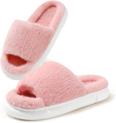 Жіночі плюшеві домашні тапочки з м'якою піною Memory Foam та штучним хутром (Рожеві, 42/43 EU)