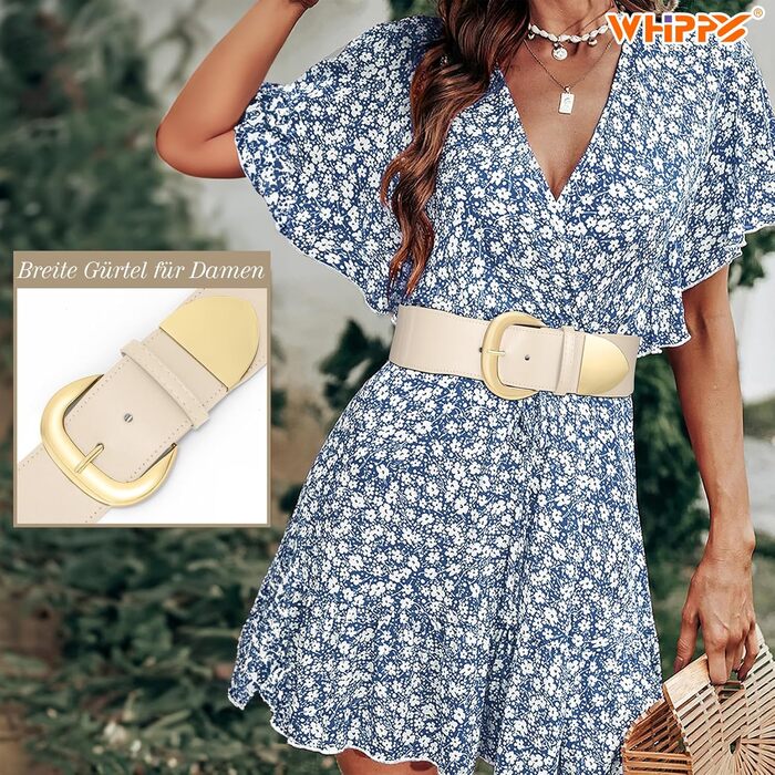 Жіночий широкий пояс-кушак WHIPPY, еластичний, зі срібною пряжкою, 110 см, розмір 94-114 см