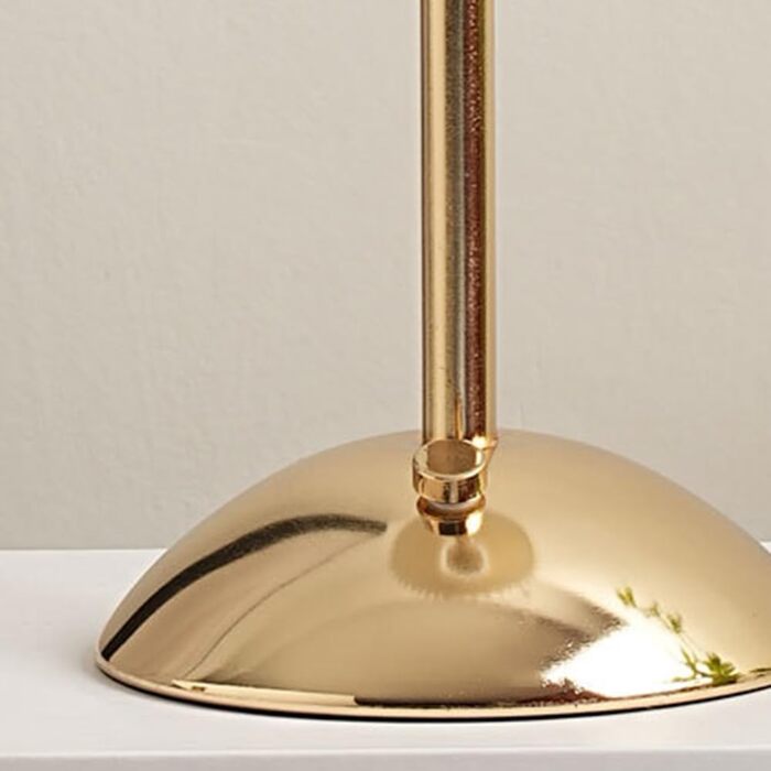 Світлодіодна настільна лампа Starnearby бездротова, з сенсорним димером, акумуляторна, 3 режими освітлення, вінтажний плетений металевий дизайн, для спальні, офісу, тумбочки (Бежева + Золота основа)