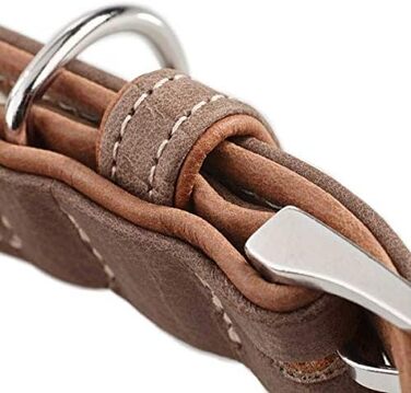 Нашийник для собак HUNTER PORTO, шкіряний, чорний/cognac, 30 см, ручної роботи