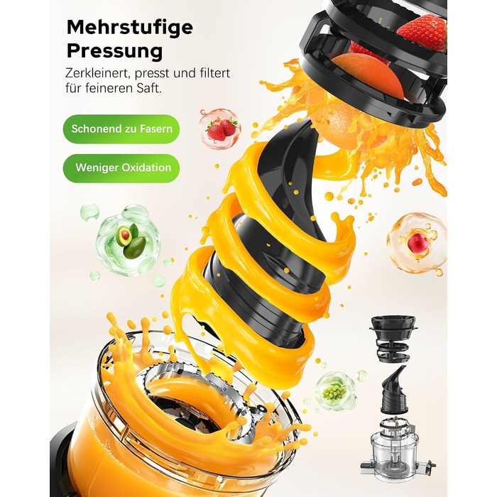 Шнекова соковижималка WIE 135мм Slow Juicer для цілих овочів та фруктів, ємність 2.6л