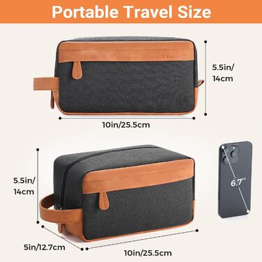 Чоловіча дорожня сумка Elviros для подорожей, подарунок для чоловіка, підвісна, косметичка-доріжній набір, водонепроникна, з PU-шкіри, велика місткість, для подорожей та ванної кімнати, чорна