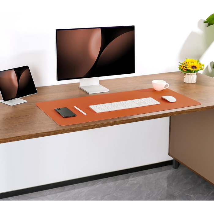 Підкладка для столу двостороння, антиковзаюча, з штучної шкіри, 40 x 80 см (сірий, салатовий) / 80 x 40 см