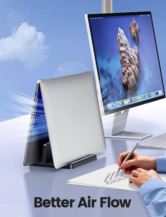 Підставка для ноутбука VAYDEER вертикальна 3в1, чорна. Сумісна з MacBook, iPad, планшетами та ноутбуками до 17.3'