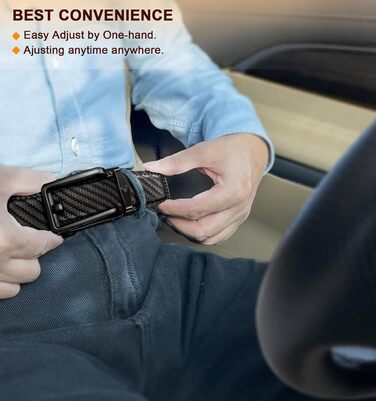 Чоловічий шкіряний ремінь BULLIANT з автоматичною застібкою, ширина 35 мм, регульований, чорний