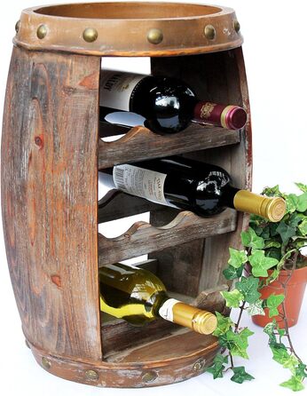 DanDiBo Wine Rack Wood Small Barrel Wine Barrel 1555 Bottle Holder Bottle Shelf 50 cm Shelf Barrel Wood Barrel
